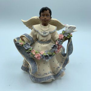 Sarah's Angel - 5" Ebony Angel Holding Flowers